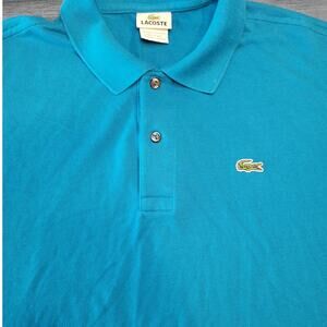 Lacoste Men’s Teal Polo EU 9 US 3XL Cotton Crocodile Logo EUC